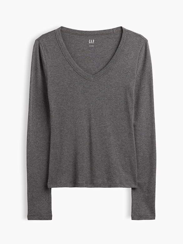 Modern Ribbed V-Neck T-Shirt