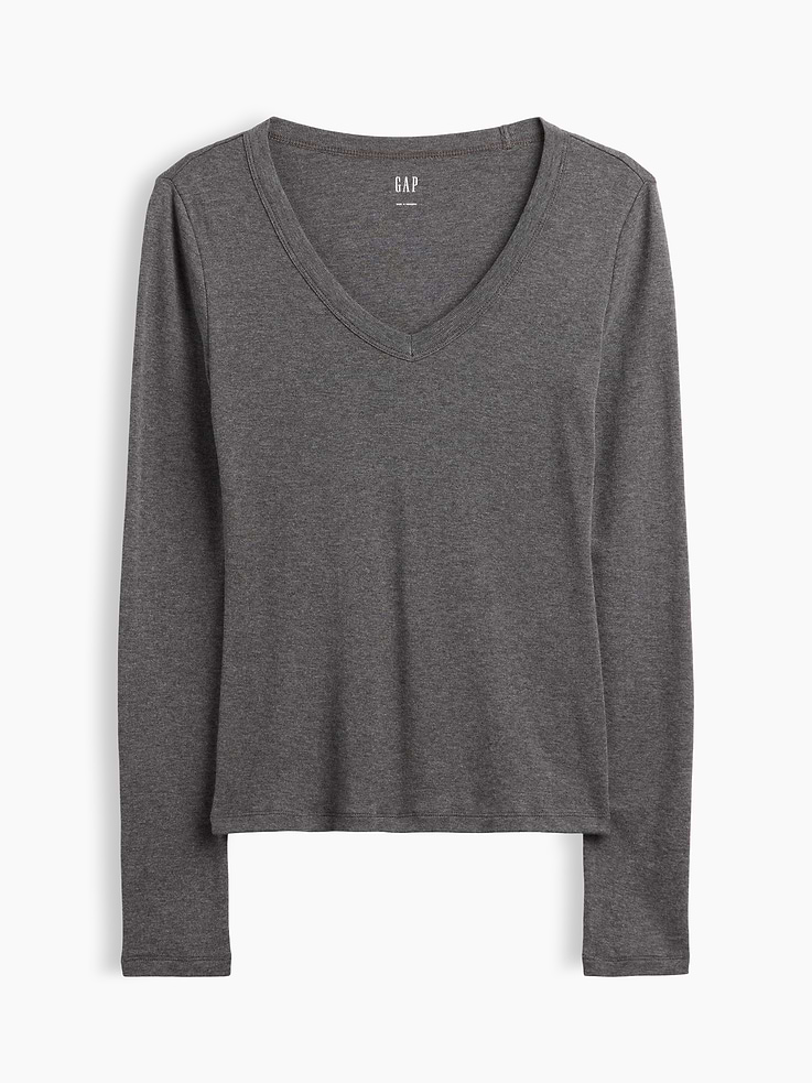 Image 5 of 5, Modern Ribbed V-Neck T-Shirt