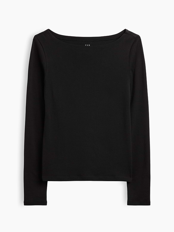 Modern Ribbed Boatneck T-Shirt
