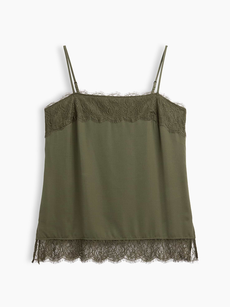 Image 5 of 5, Satin Lace-Trim Cami
