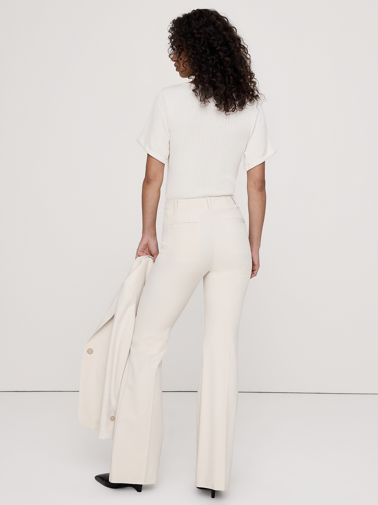 High-Rise Modern Flare City Stretch Pant | Banana Republic