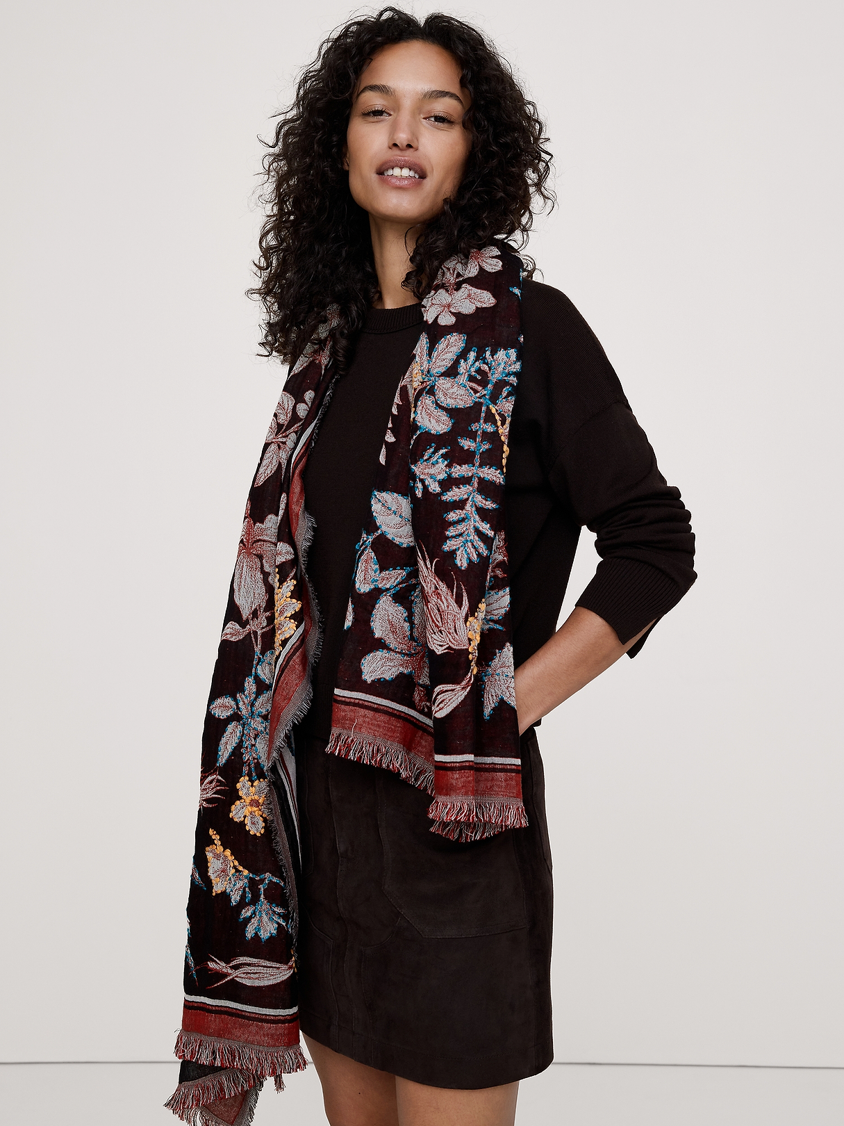 Long Embroidered Scarf by Vismaya | Banana Republic