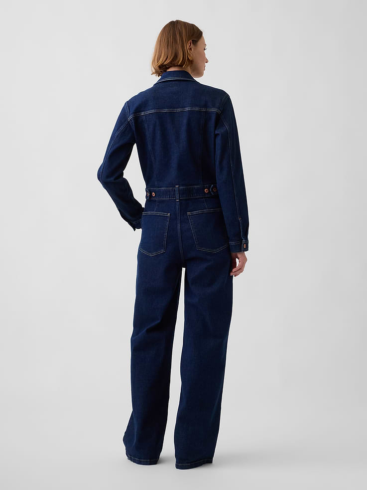 Image number 2 showing, Denim Stride Wide-Leg Jumpsuit