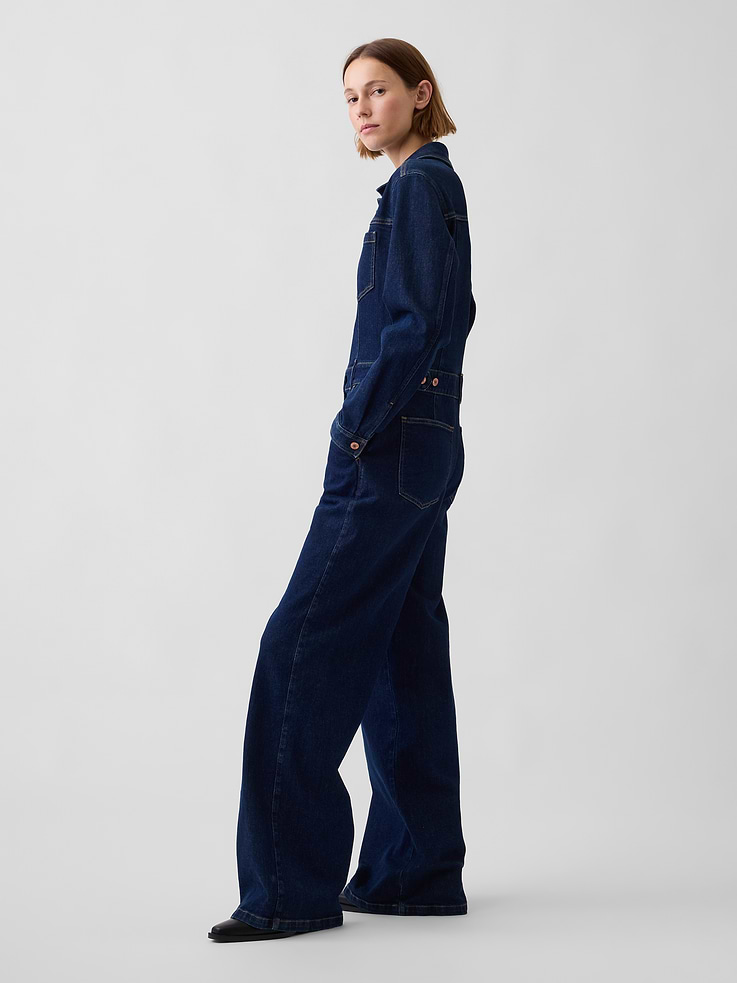 Image number 3 showing, Denim Stride Wide-Leg Jumpsuit