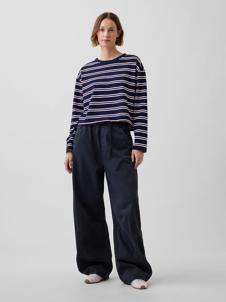 Image number 2 showing, Knit Oversized Crop T-Shirt