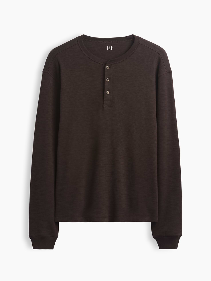 Image 5 of 5, Relaxed Henley T-Shirt