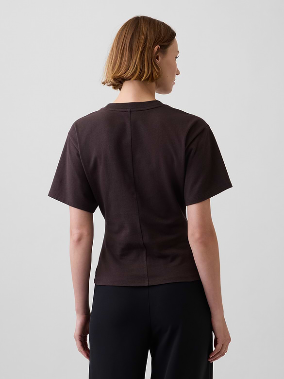 Knit Fitted-Waist T-Shirt