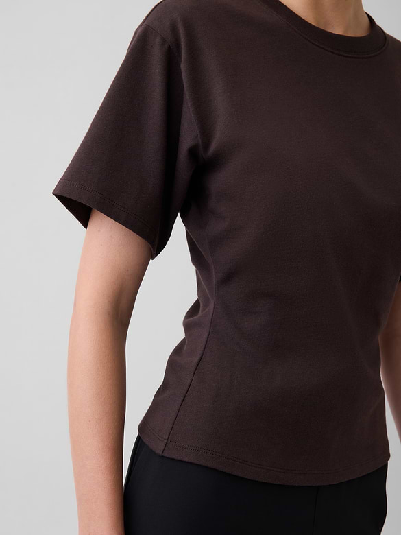 Knit Fitted-Waist T-Shirt