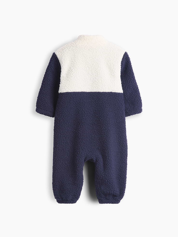 Image 2 of 2, Baby Sherpa Colorblock Quarter-Zip One-Piece