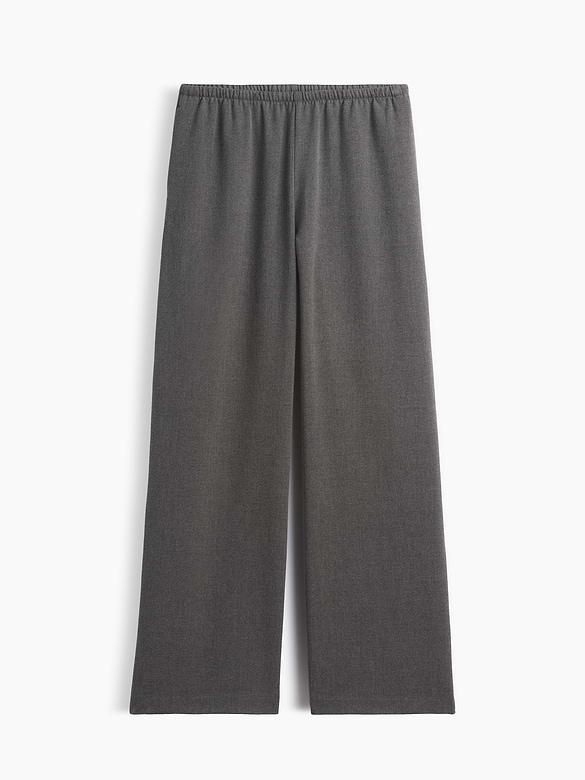 Brushed Twill Easy Wide-Leg Pants