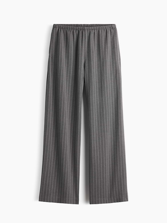 Brushed Twill Easy Wide-Leg Pants