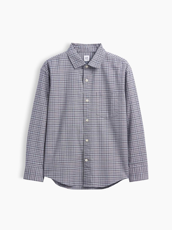 Kids Relaxed Plaid Oxford Shirt