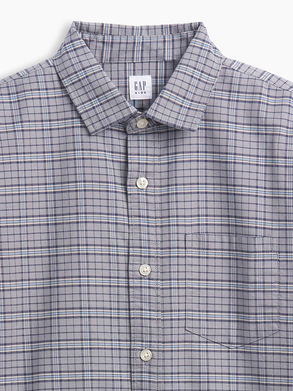 Kids Relaxed Plaid Oxford Shirt