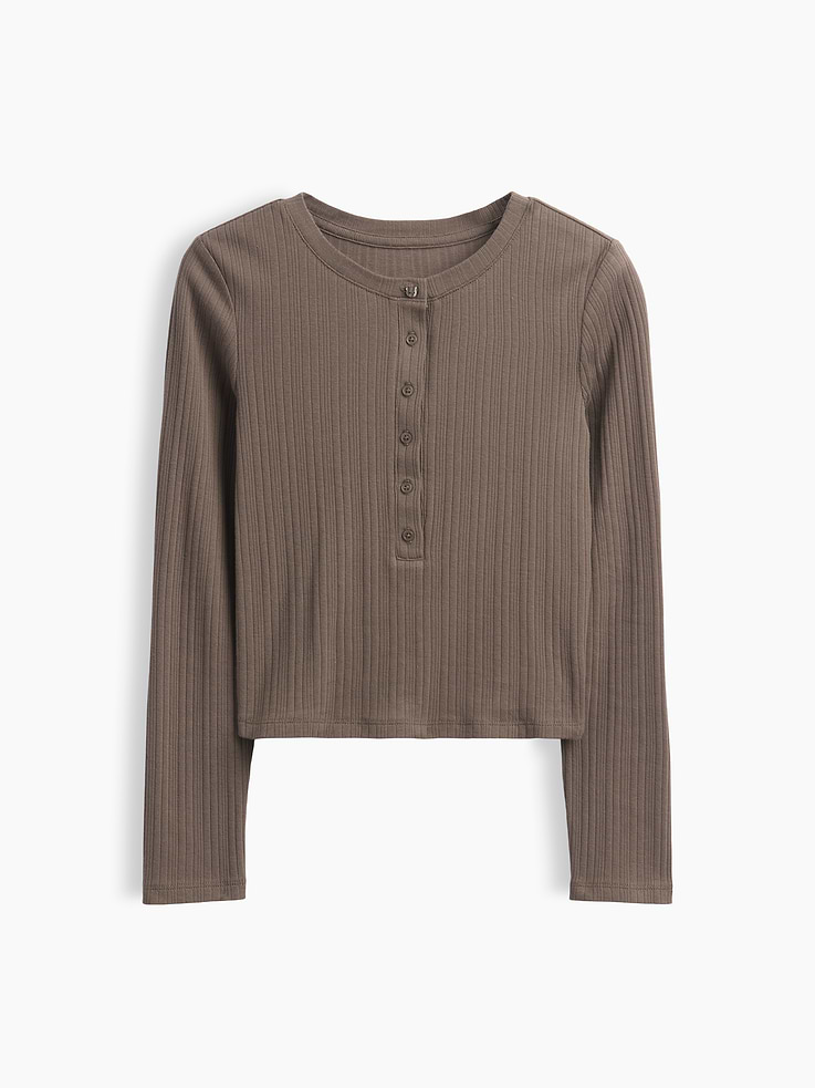 Image number 2 showing, Kids Variegated Rib Henley T-Shirt
