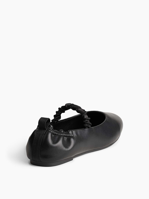 Kids Ruched Vegan Leather Flats