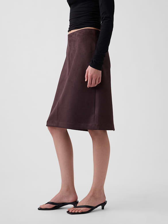 Vegan Suede Pencil Skirt