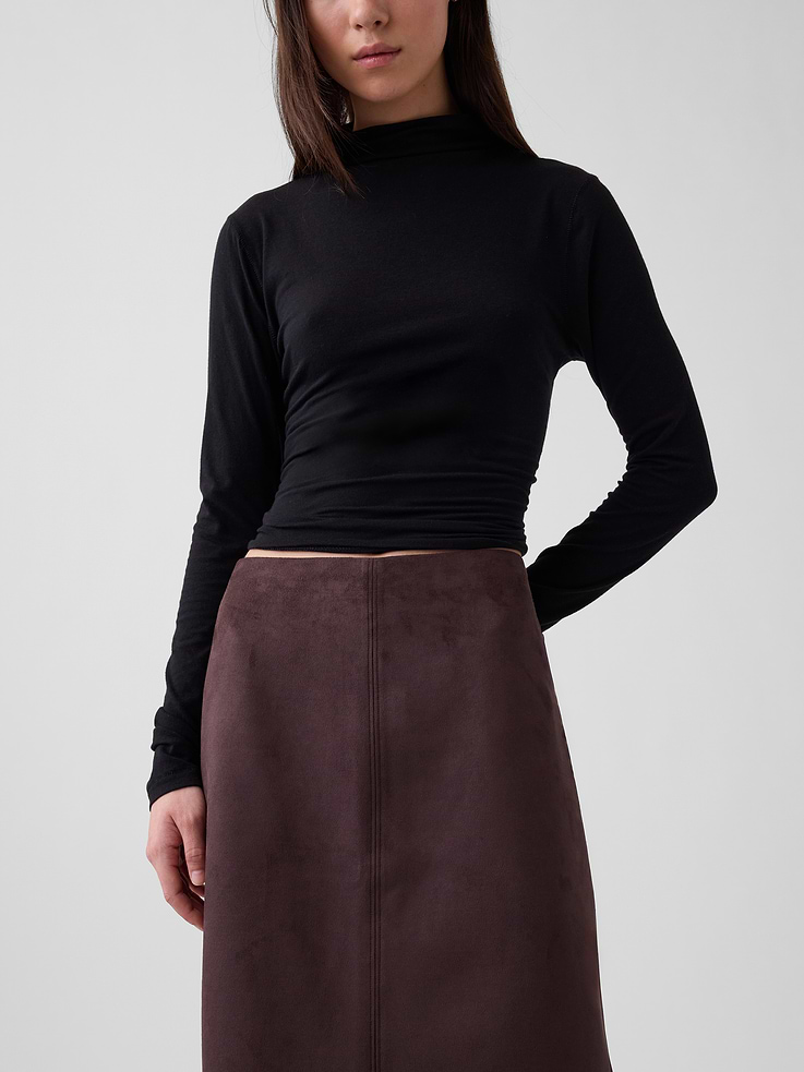 Image number 4 showing, Vegan Suede Pencil Skirt