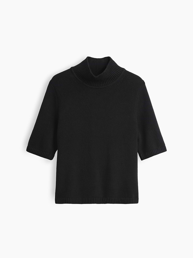 Image number 5 showing, CashSoft Mockneck Elbow-Sleeve Sweater