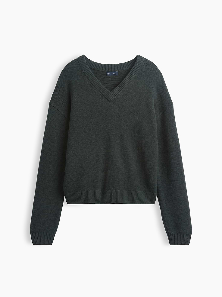 Image number 5 showing, CashSoft Oversized V-Neck Sweater