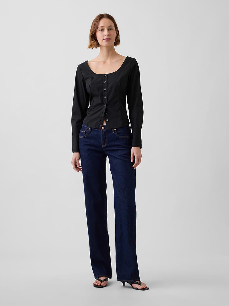 Image number 2 showing, Organic Cotton Poplin Scoop Neck Top