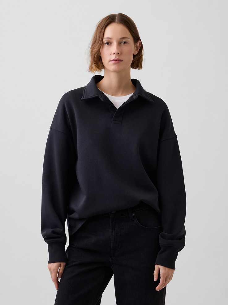 Image number 5 showing, VintageSoft Oversized Polo Sweatshirt