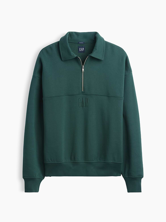 Heavyweight Oversized Logo Half-Zip Pullover