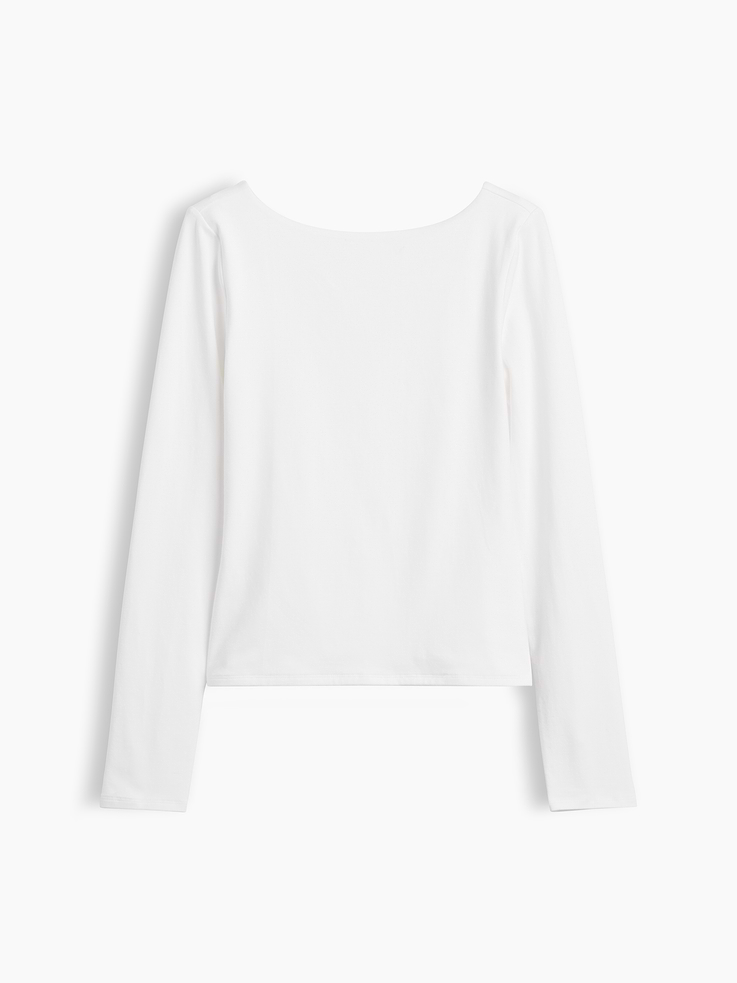 L'image numéro 4 présente T-shirt moulant à dos échancré en jersey