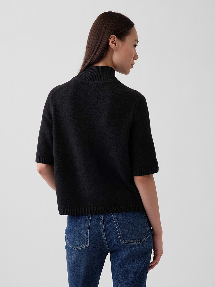 Image number 3 showing, CashSoft Mockneck Elbow-Sleeve Sweater