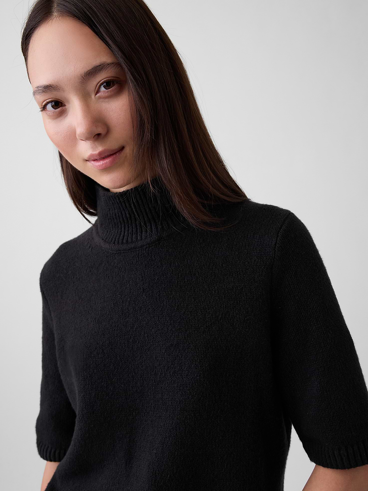 Image number 4 showing, CashSoft Mockneck Elbow-Sleeve Sweater