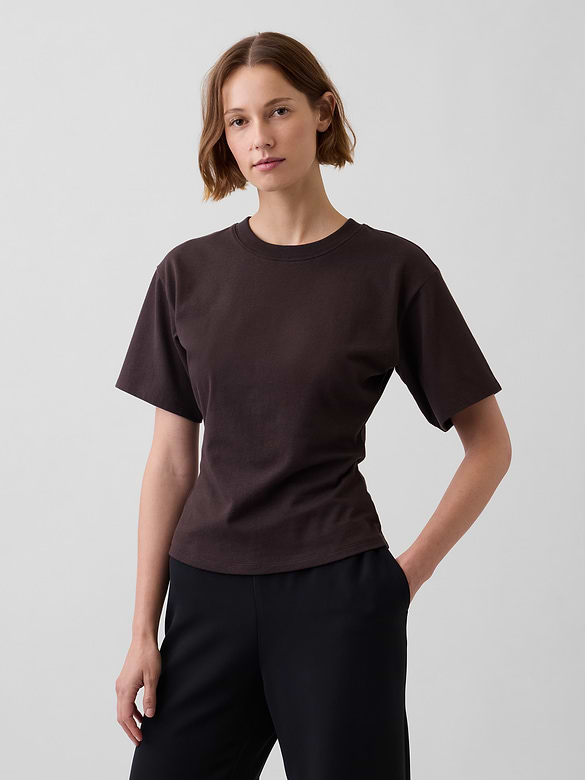 Knit Fitted-Waist T-Shirt