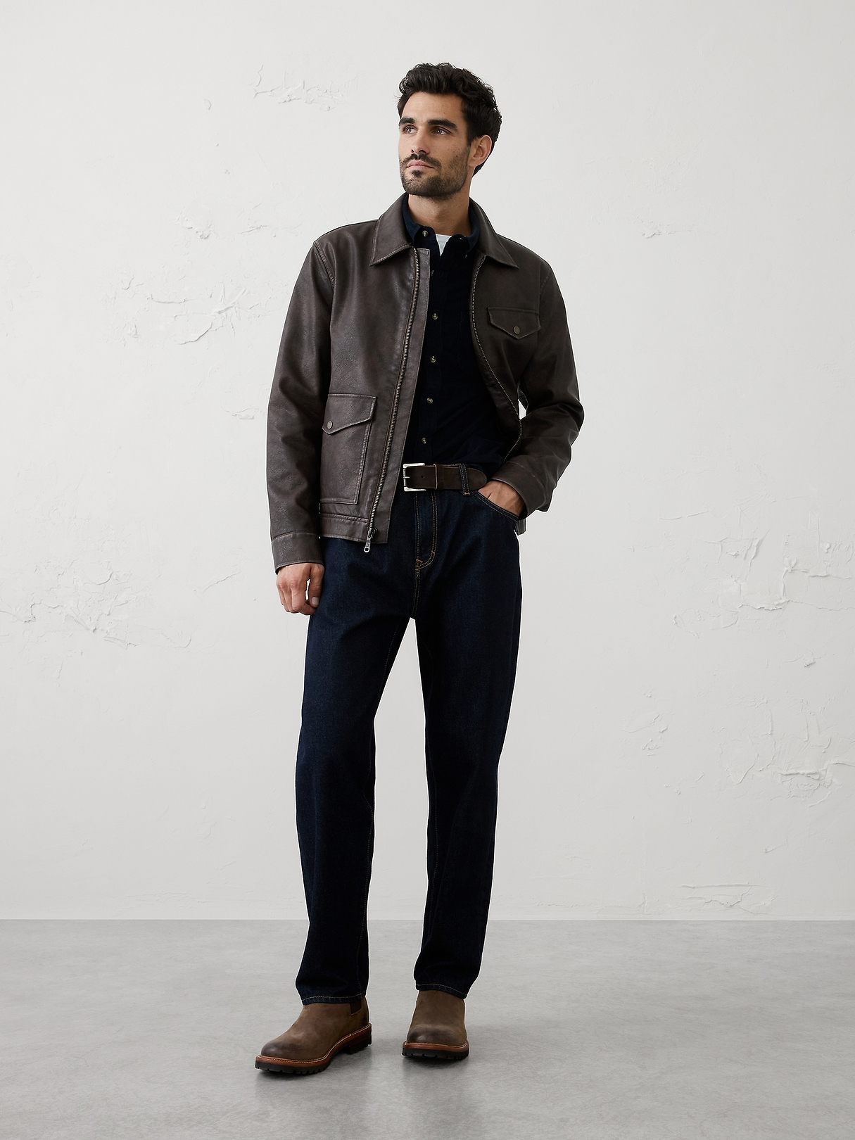 Vegan Leather Zip Jacket | Banana Republic Factory