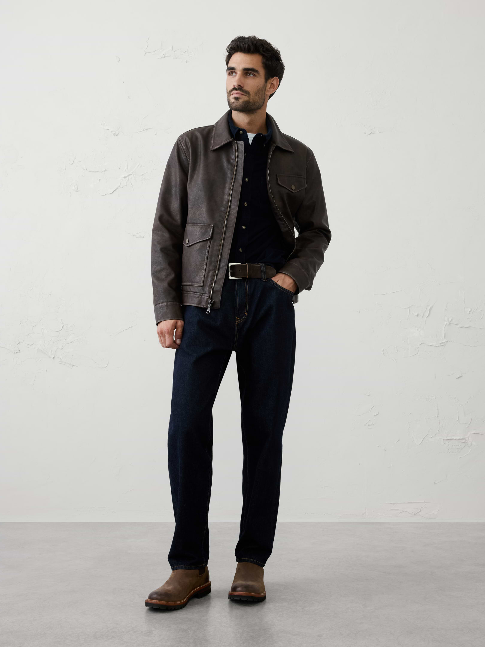Image number 3 showing, Vegan Leather Zip Jacket