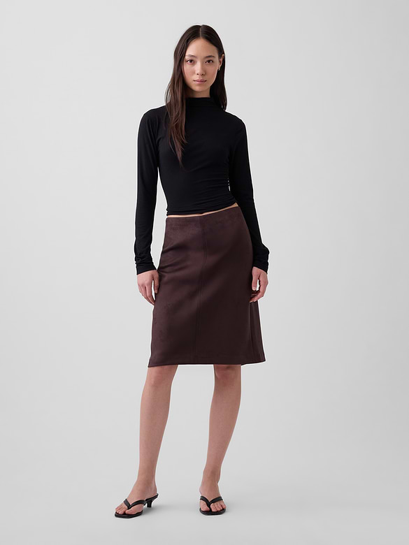 Vegan Suede Pencil Skirt