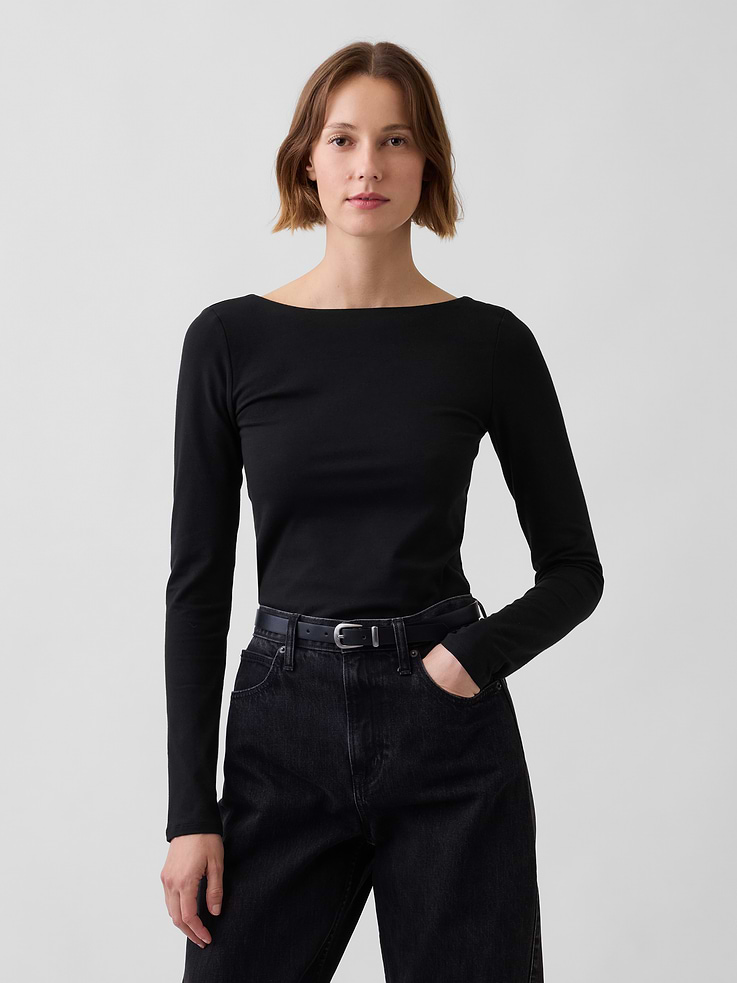 Image number 1 showing, CloseKnit Jersey Scoop-Back T-Shirt
