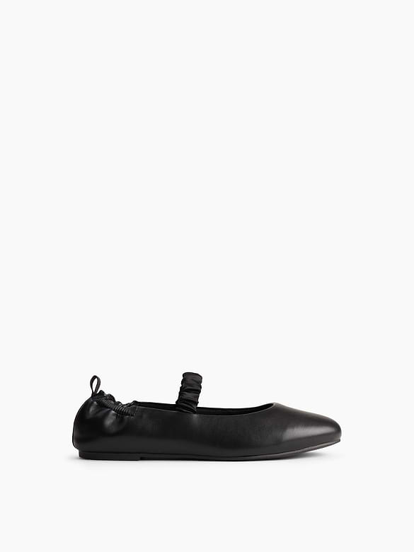 Kids Ruched Vegan Leather Flats