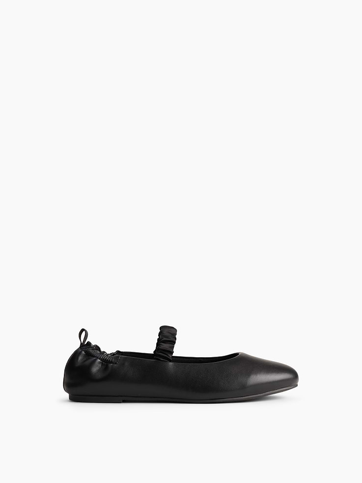 Image number 1 showing, Kids Ruched Vegan Leather Flats