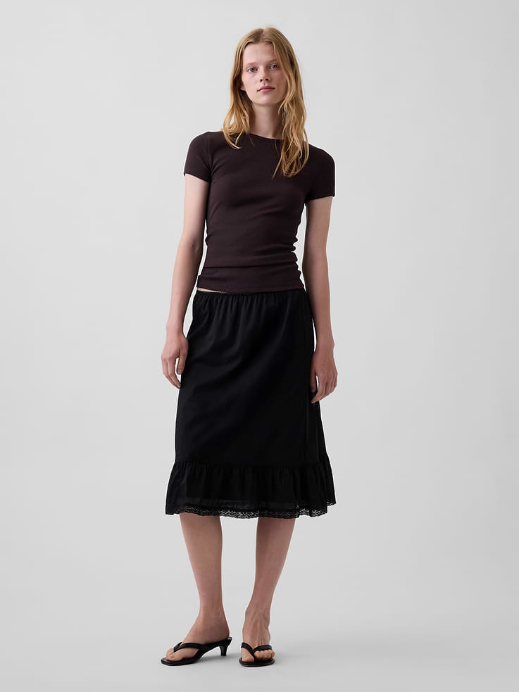 Image number 1 showing, Ruffle-Hem Easy Knee-Length Skirt