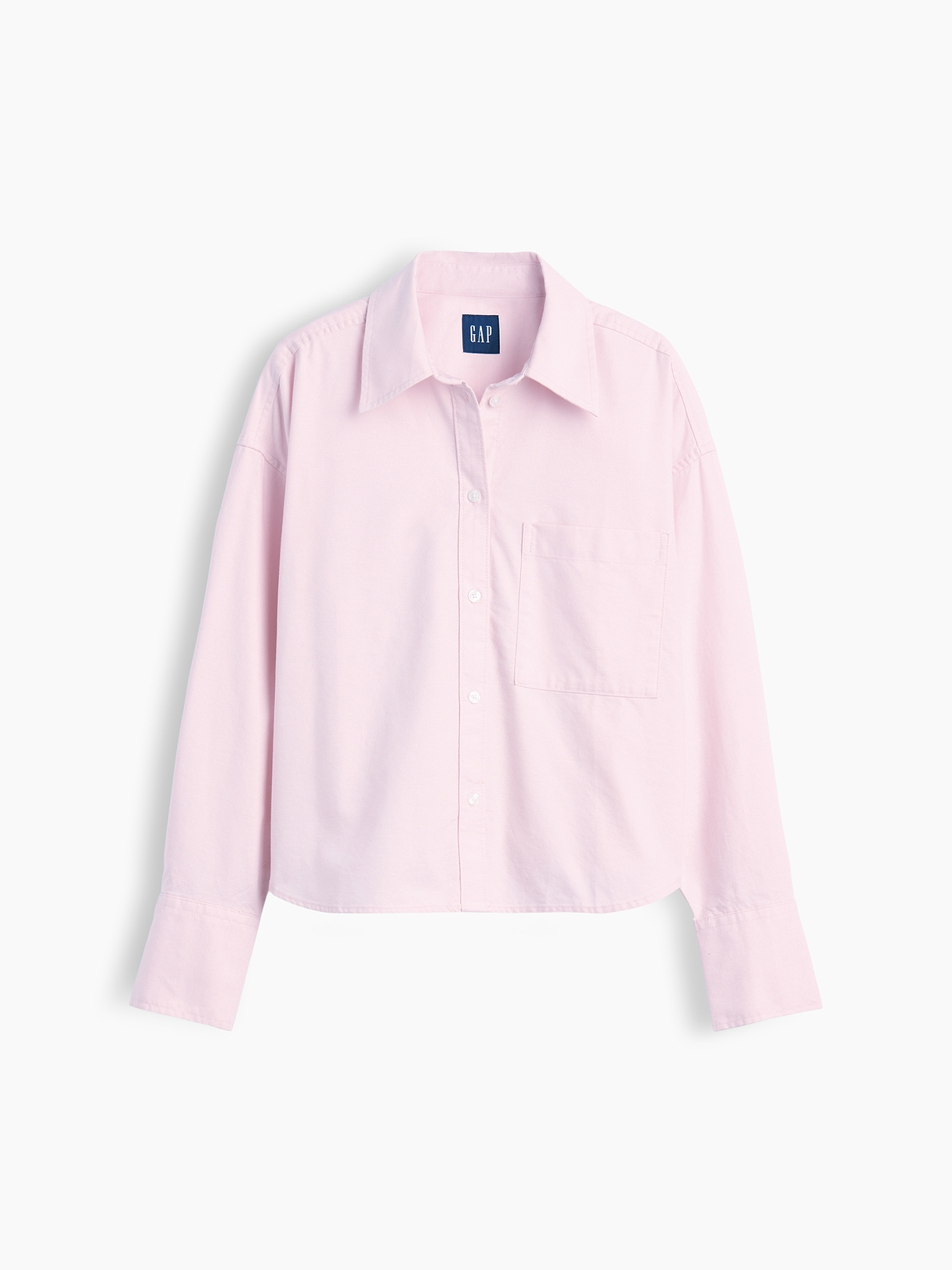Organic Cotton Oversized Crop Oxford Shirt | Gap