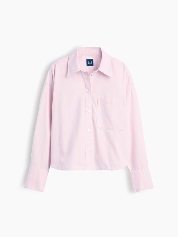 Organic Cotton Oversized Crop Oxford Shirt