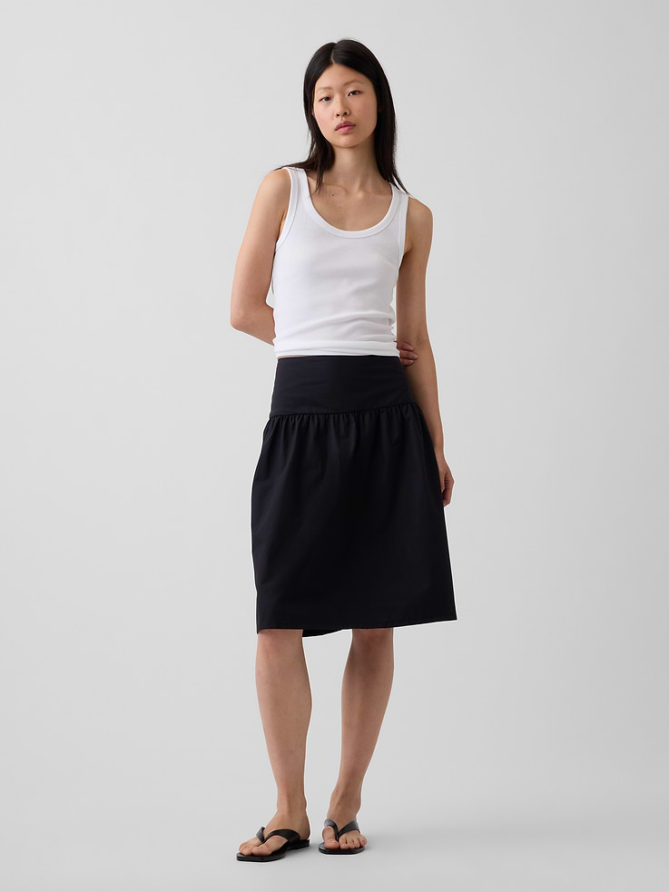 Image number 1 showing, Poplin Drop-Waist Skirt