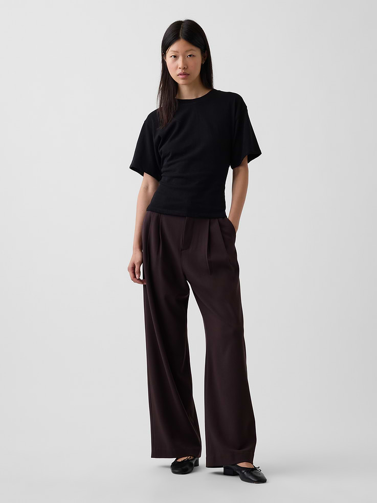 Image number 1 showing, 365 High Rise Brushed Twill Pleated Trousers