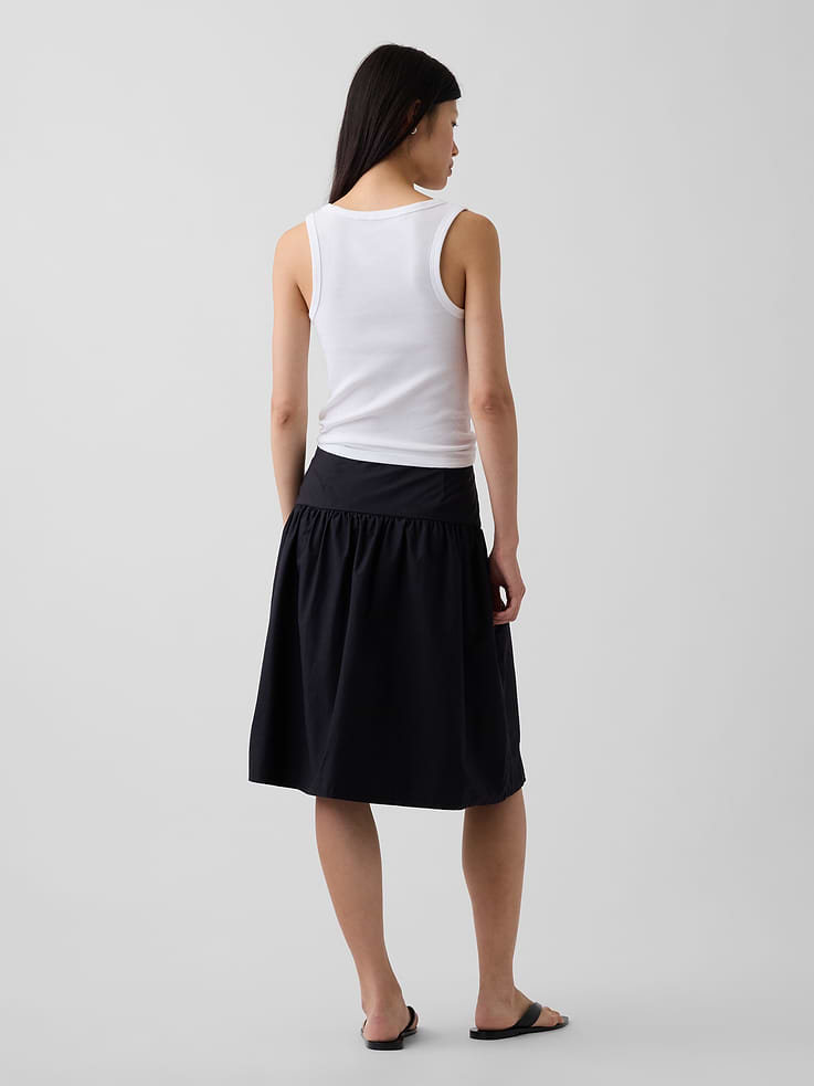 Image number 2 showing, Poplin Drop-Waist Skirt