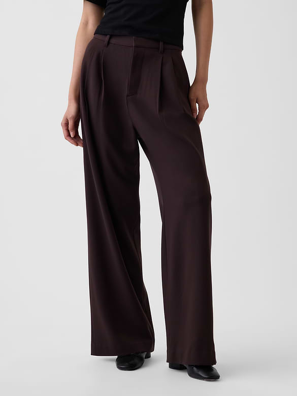 365 High Rise Brushed Twill Pleated Trousers