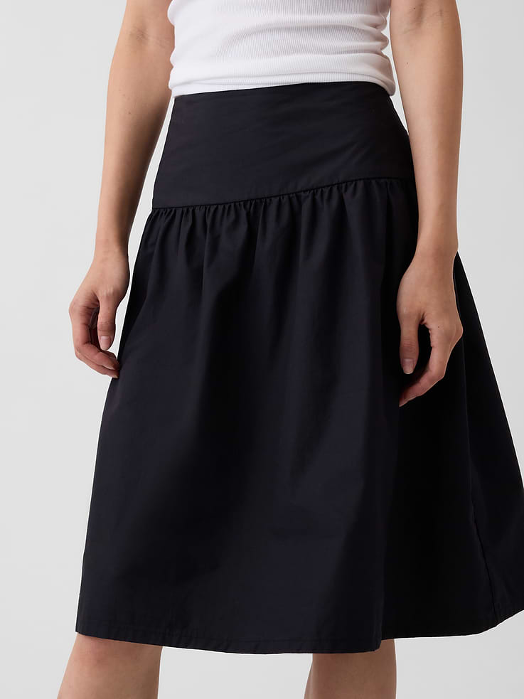 Image number 4 showing, Poplin Drop-Waist Skirt