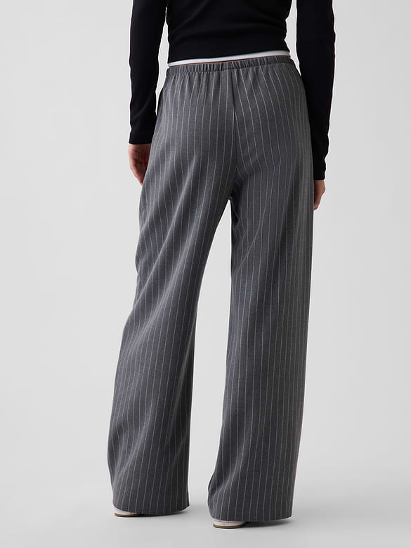 Brushed Twill Easy Wide-Leg Pants