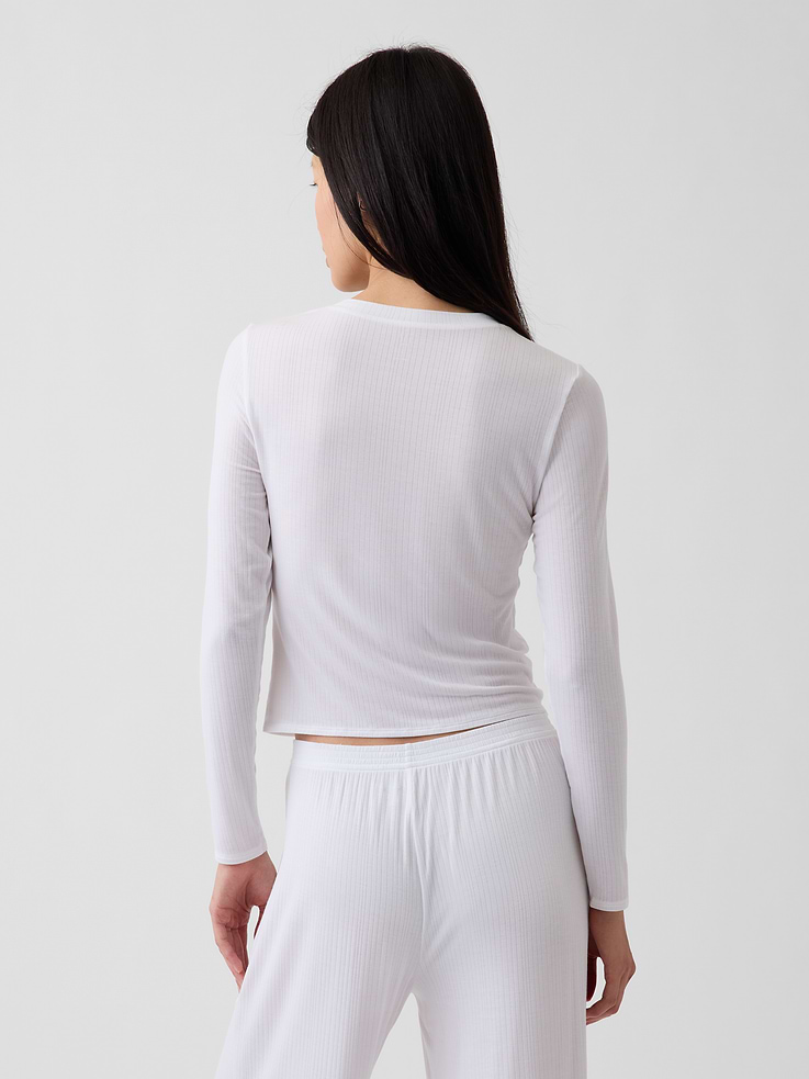 Image number 2 showing, SoftMade Modal Rib PJ Cardigan