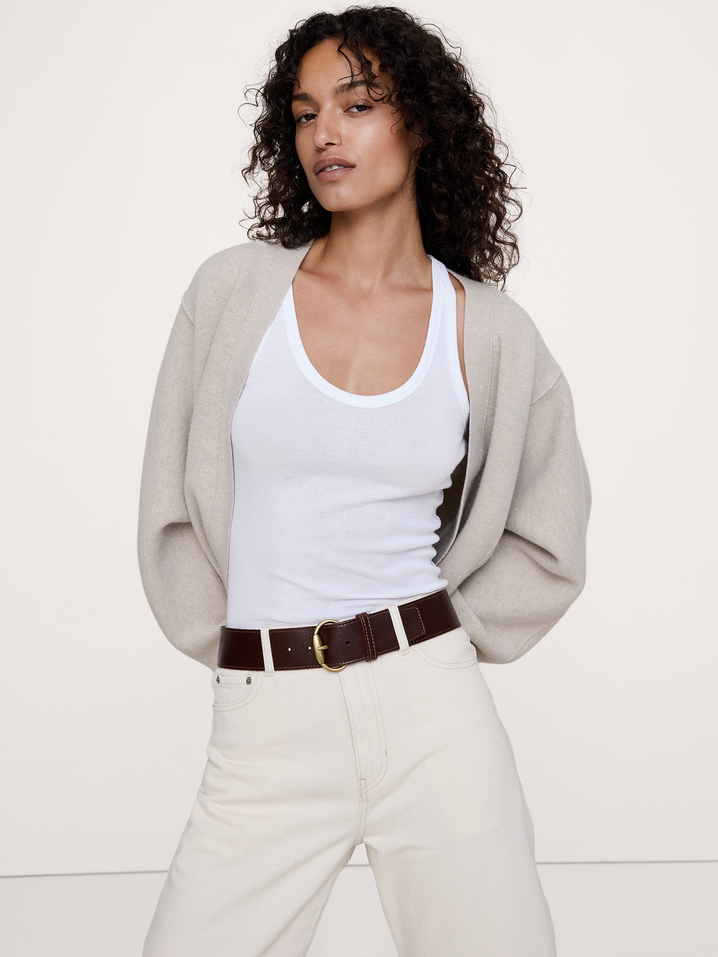Image number 2 showing, Leather Square-Tail Belt