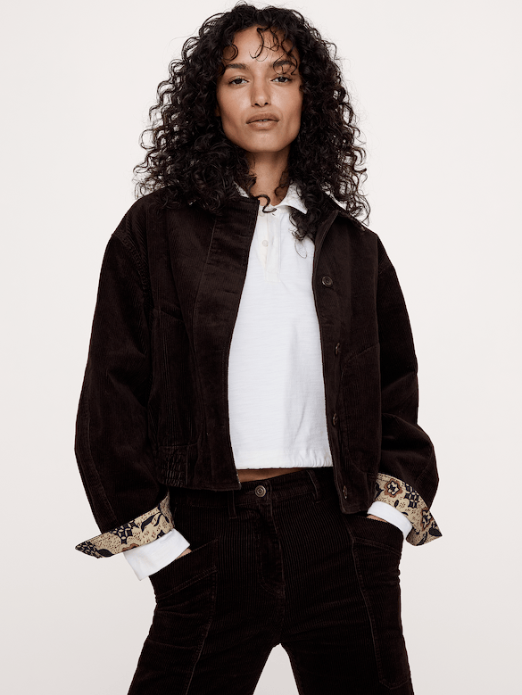 Blouson d’aviateur en velours côtelé