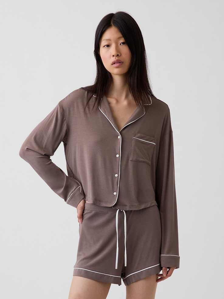 Image number 1 showing, SoftMade Modal Crop PJ Top
