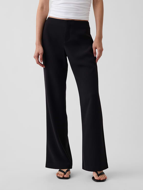 Low Rise Twill Flare Pants